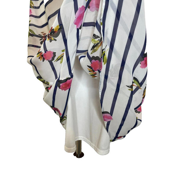 Betsey Johnson Floral Printed White A Line Halter Tank Mini Dress Lined Size 14 - Picture 7 of 9